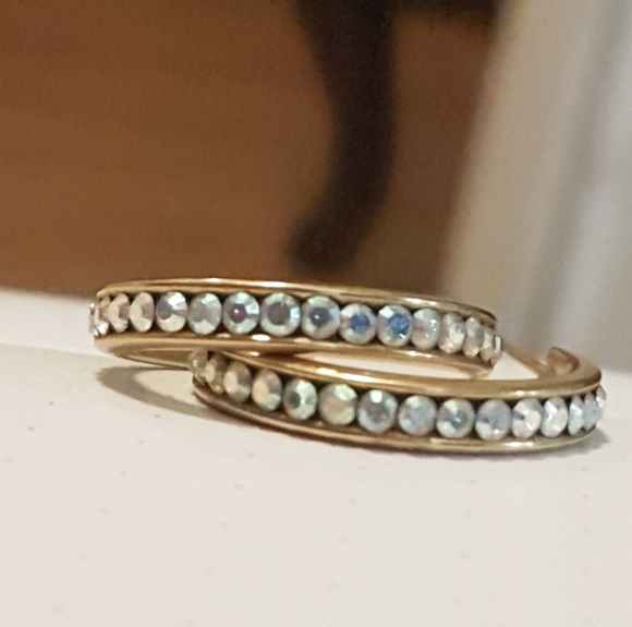 14k Australian Crystal Hoops - Picture 12 of 17